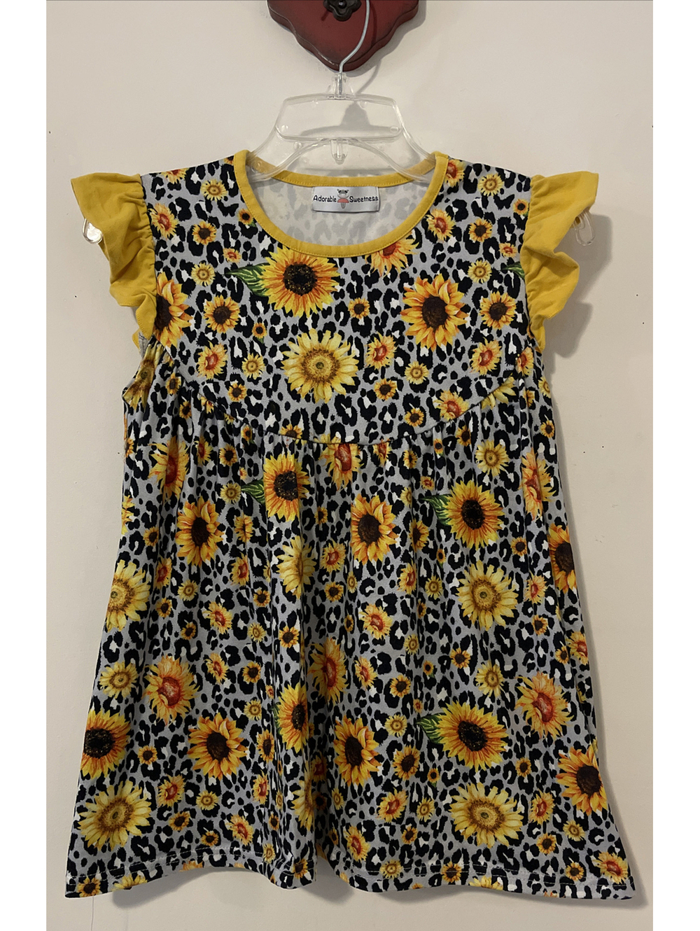 Adorable Sweetness Girls Sz 12 Boutique Animal Floral Print Tunic Blouse! A5749